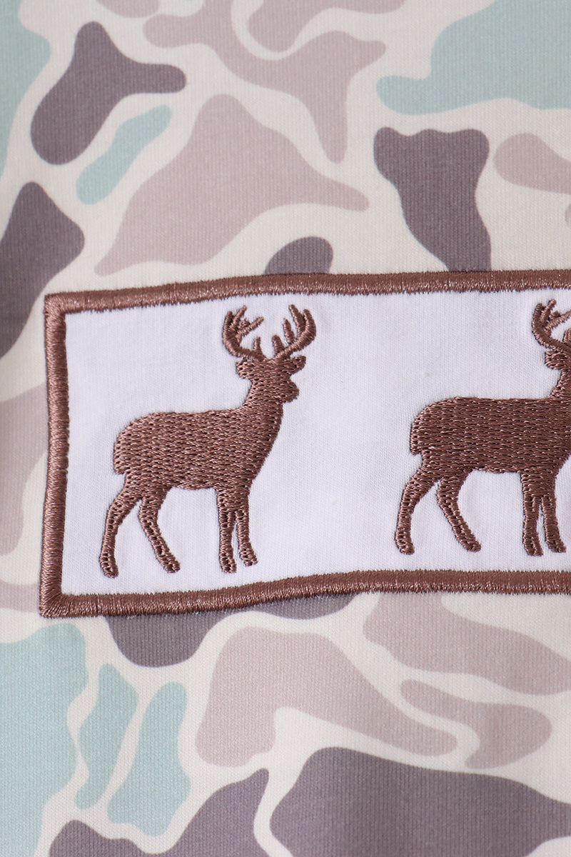 Hunting Deer Embroidery Jogger Set