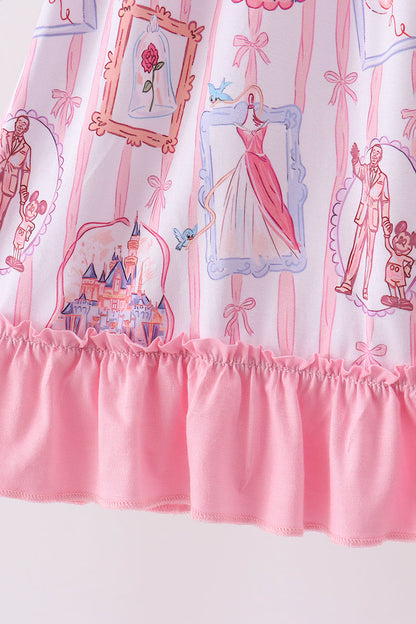 Pink Character Ruffle Bamboo Dress