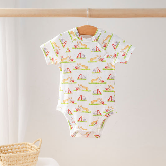 Tan Bulldog Mascot Mania Organic Cotton Onesie