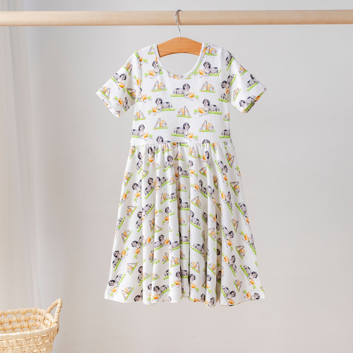 Hound Dog Mascot Mania Organic Cotton Dress for Kids