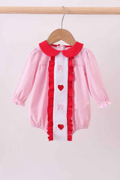 Red valentine's day heart embroidery bubble