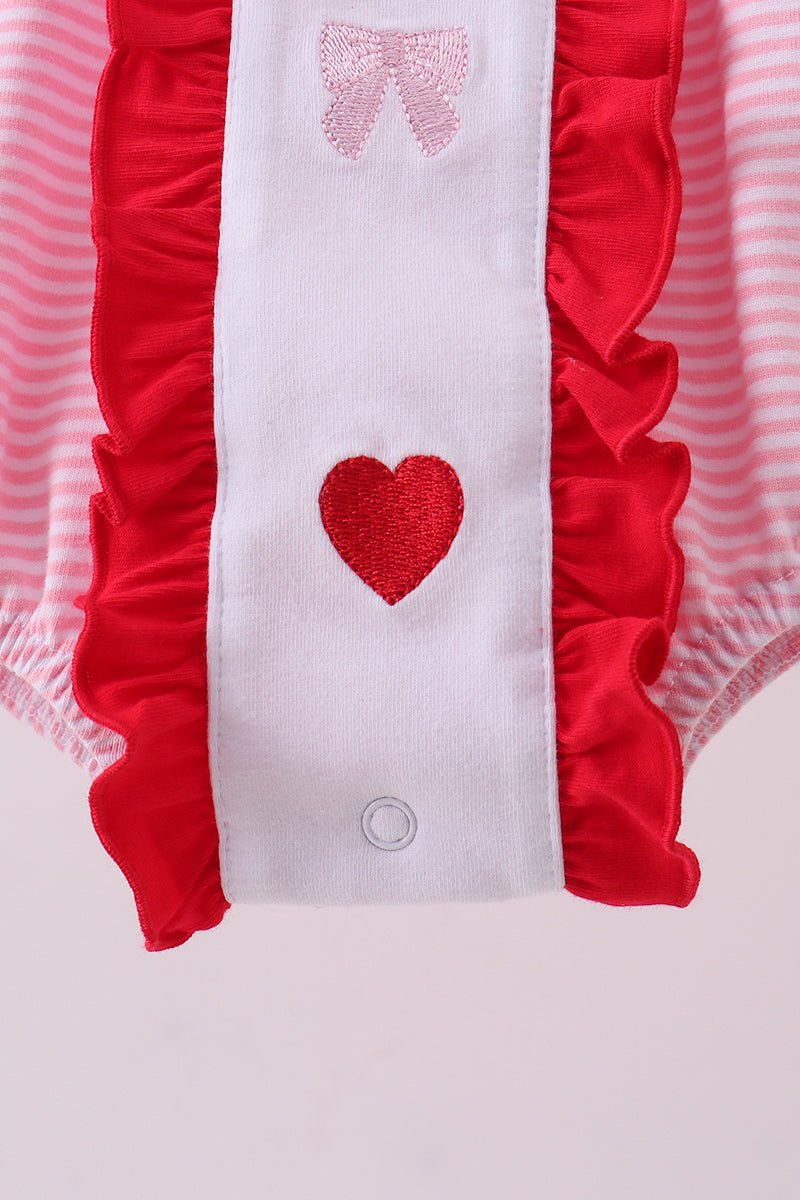 Red valentine's day heart embroidery bubble