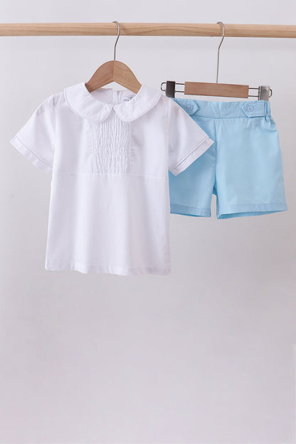 Peter pan collar shorts set