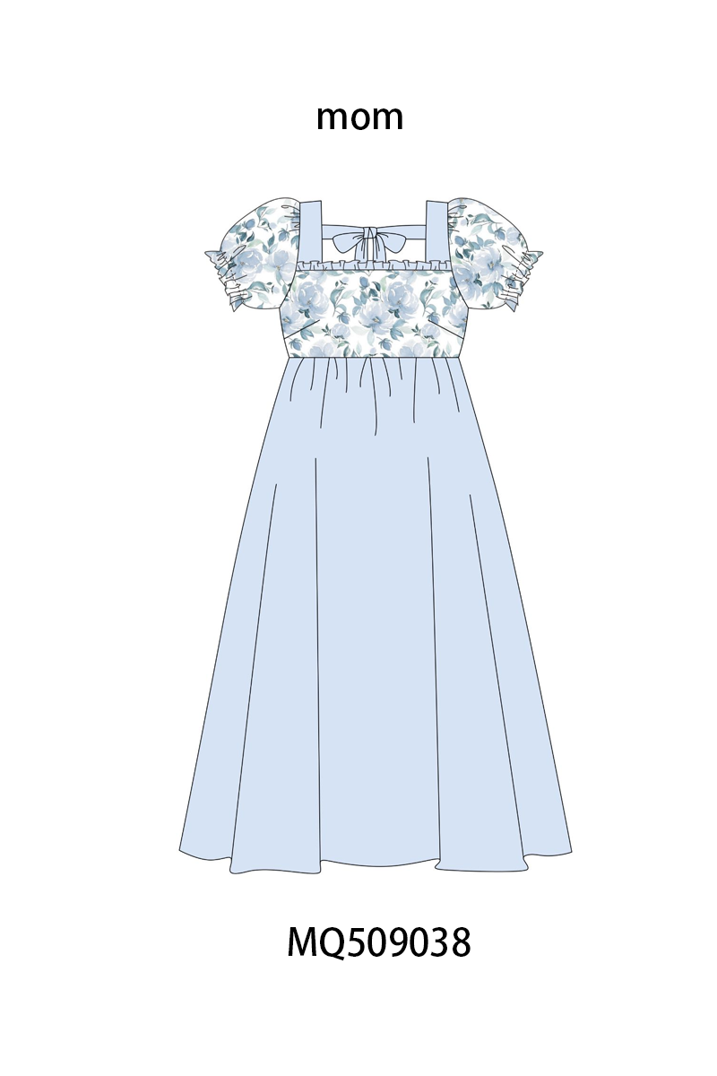 Blue floral ruffle dress