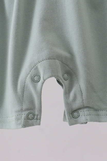 Sage cross embroidery peter pan collar romper