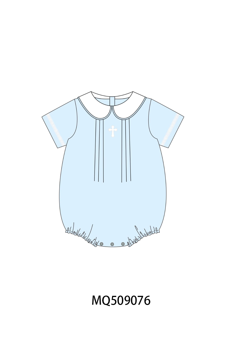 Blue cross embroidery bubble