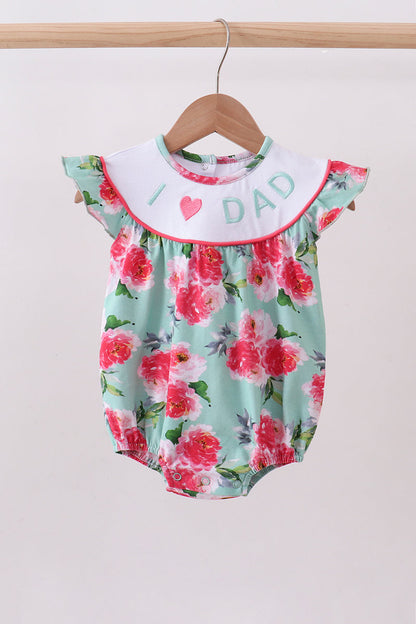 Floral I love dad embroidery ruffle bubble