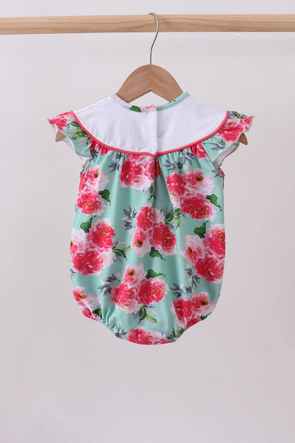 Floral I love dad embroidery ruffle bubble