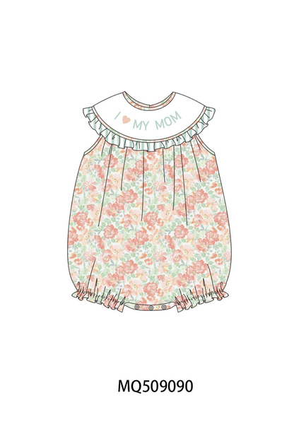 Floral Iove my mom ruffle bubble