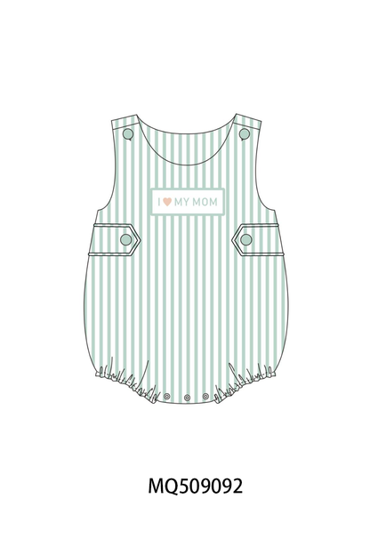 Blue stripe I love my mom bubble