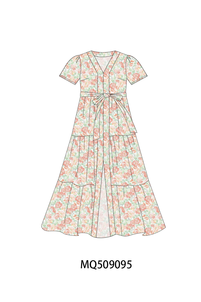 Floral romance tiered maxi dress