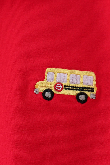 Red School Bus Pocket Polo Shirt
