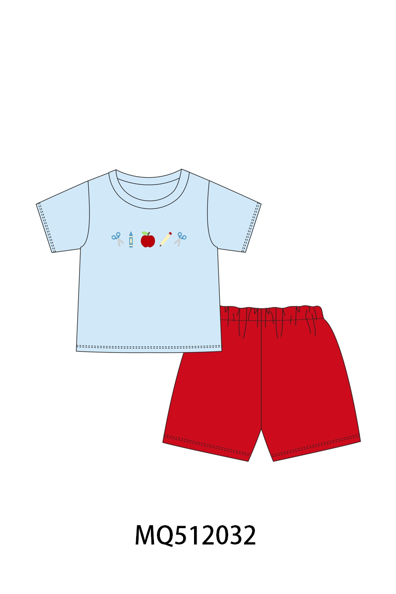 Blue Apple Applique Set
