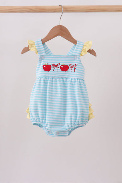 Blue Apple Embroidery Gingham Bubble
