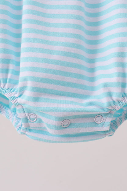 Blue Apple Embroidery Gingham Bubble