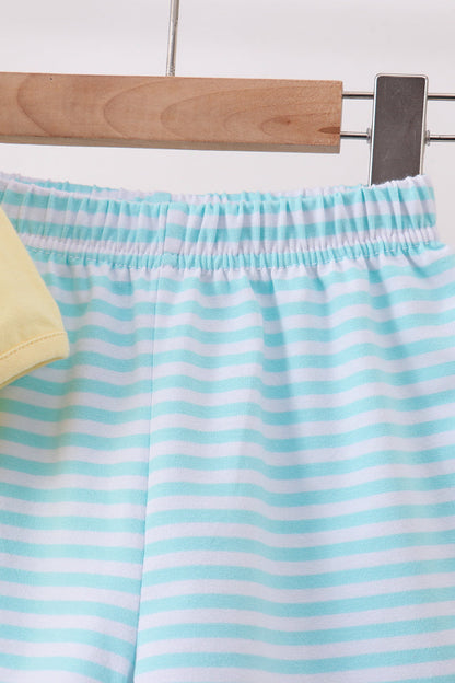 Yellow Apple Embroidery Scalloped Set