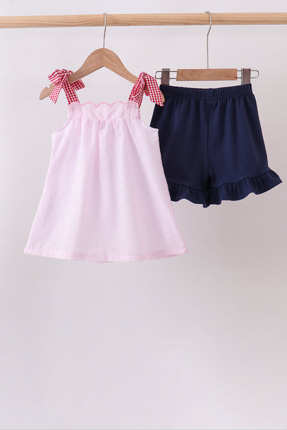 Pink Apple Gingham Set