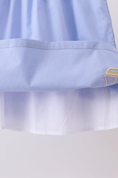 Blue Sailboat Embroidered Dress