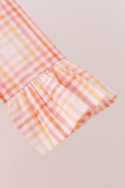 Pink plaid ruffle dress