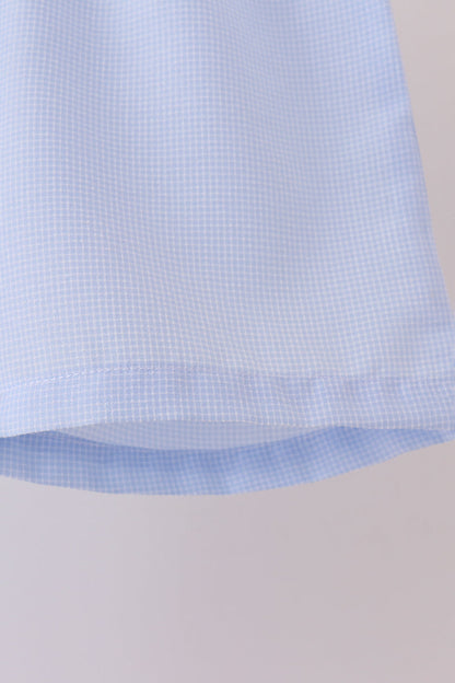 Blue turkey embroidery shorts set