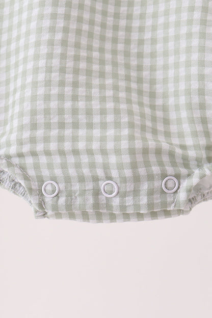 Beige turkey embroidery gingham bubble
