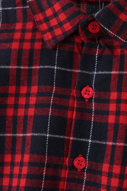 Red plaid button down shirt