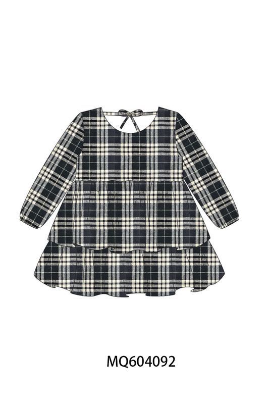 Black&white plaid dress