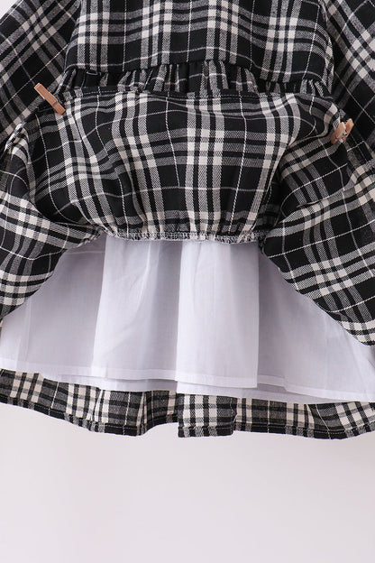 Black&white plaid dress