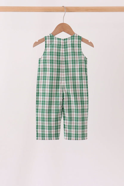 Green christmas tree truck embroidery plaid jonjon