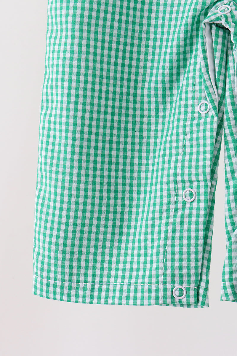 Green gingerbread embroidery gingham jonjon