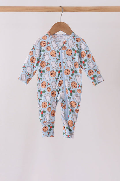 Blue milk cookie holly bamboo romper