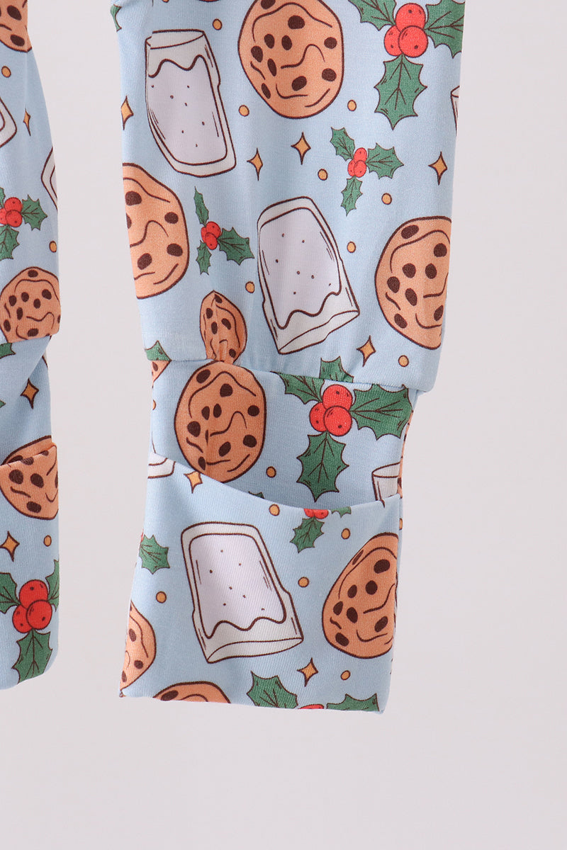 Blue milk cookie holly bamboo romper