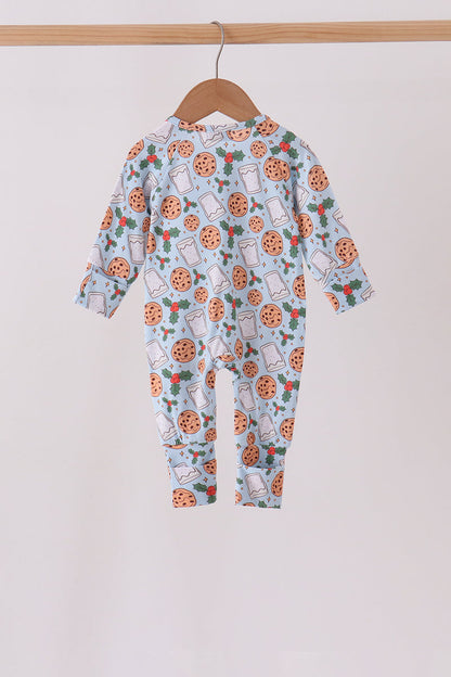 Blue milk cookie holly bamboo romper