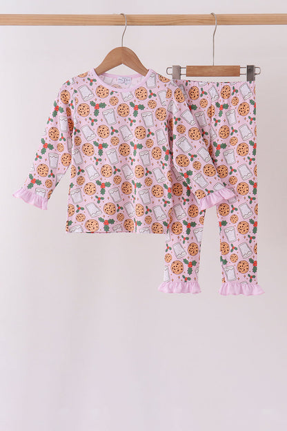 Pink milk cookie holly bamboo pajama set