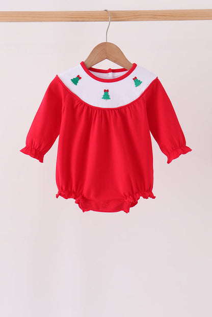 Red christmas tree embroidery bubble