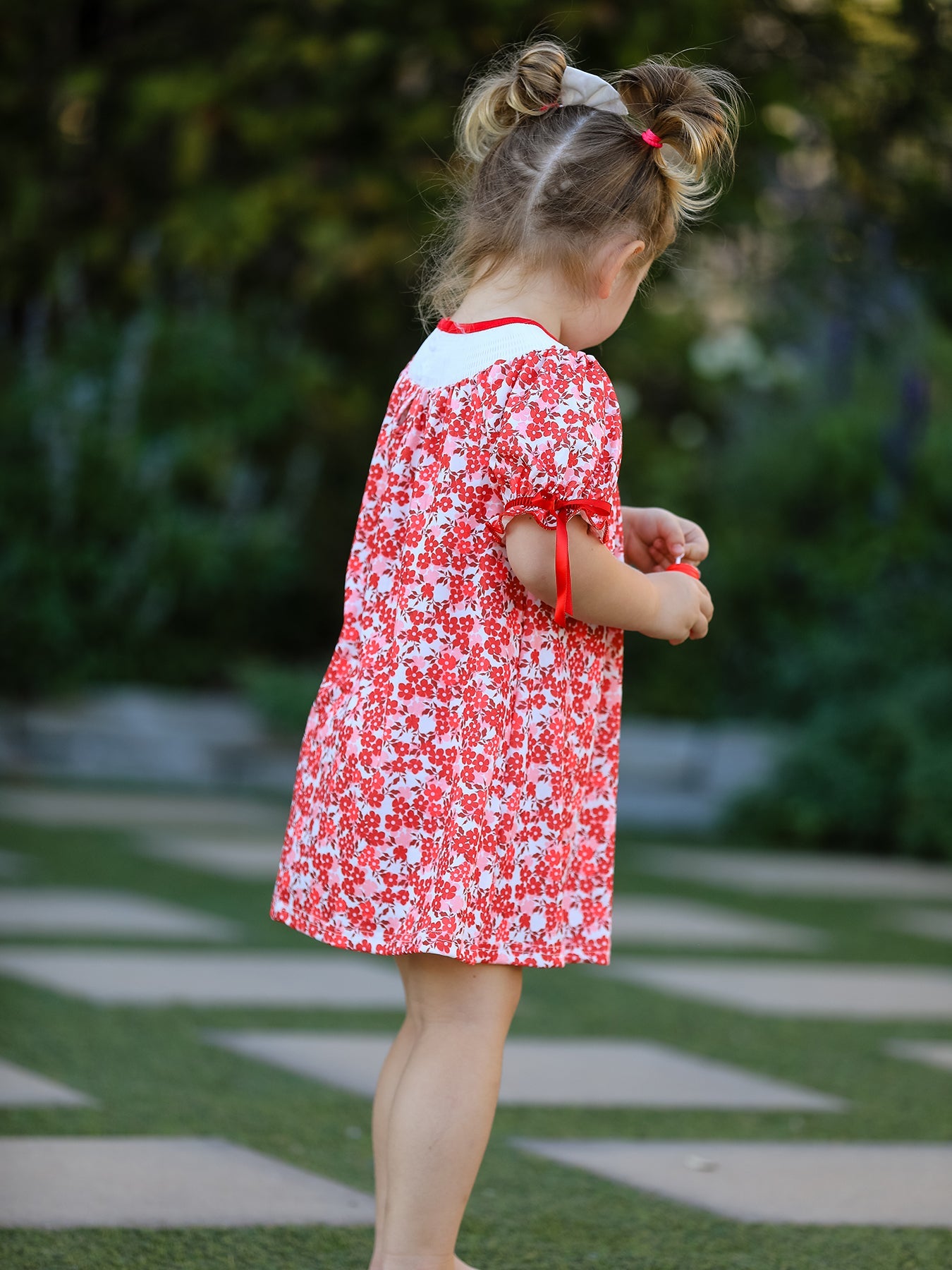 Valentine's Day "BE ❤ MINE" Embroidered Floral Girls' Dress