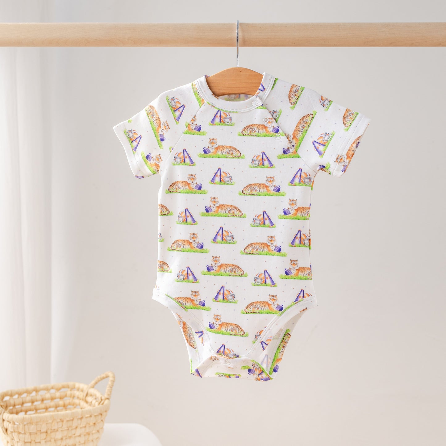 Blue Tiger Mascot Mania Organic Cotton Onesie