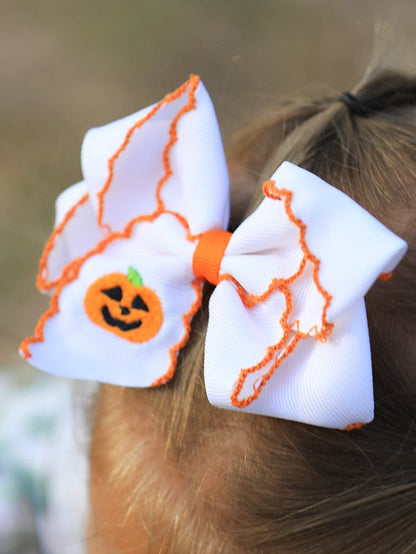 Halloween Pumpkin Bow Hairpin