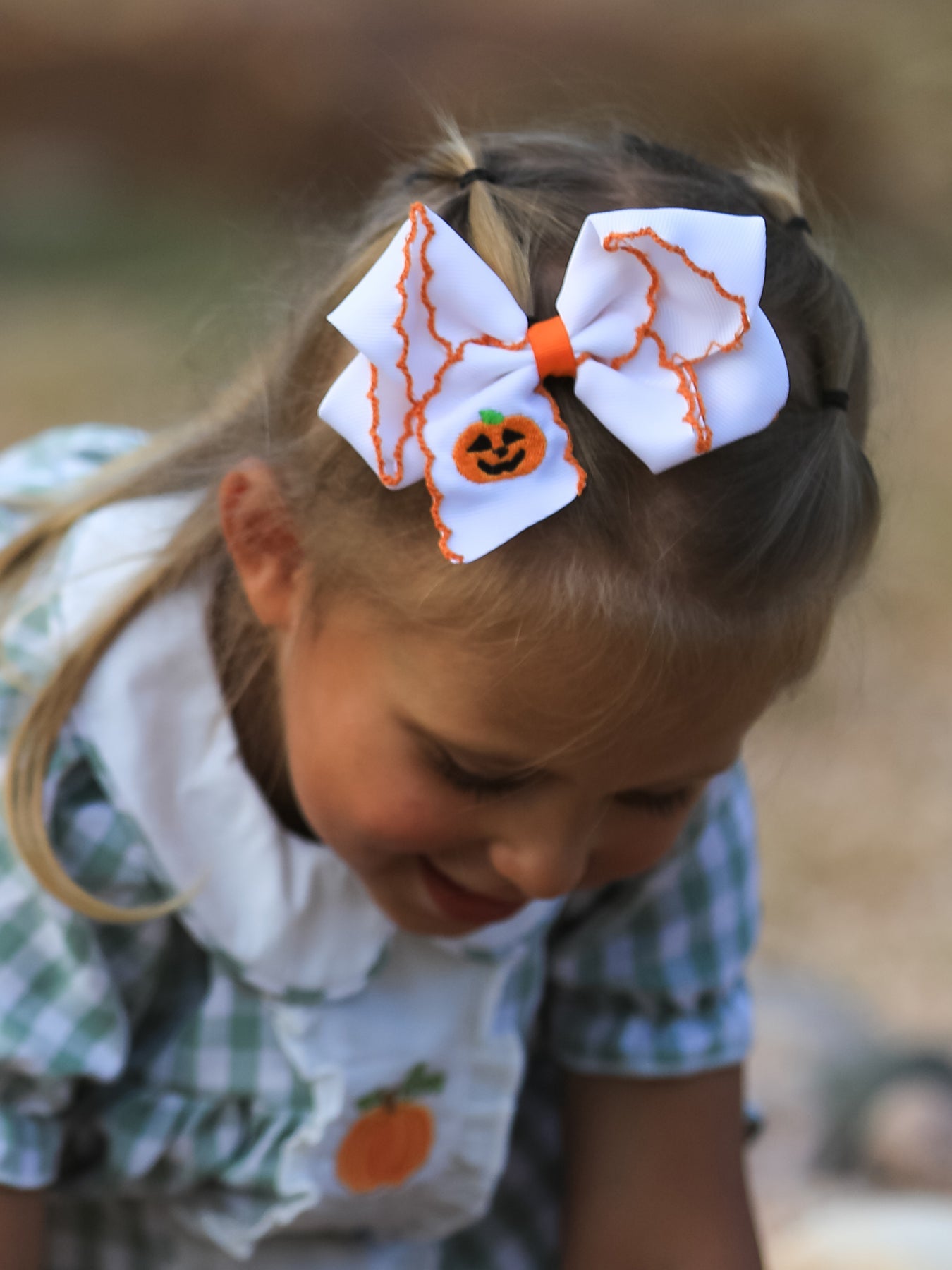 Halloween Pumpkin Bow Hairpin