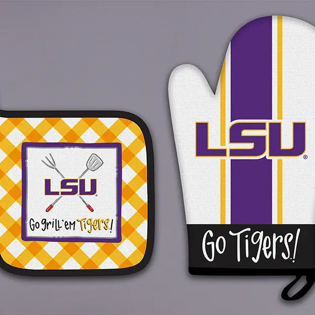 LSU Grill Collection | Oven Mitt & Pot Holder Set