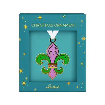Mardi Gras Fleur de Lis Enamel Ornament