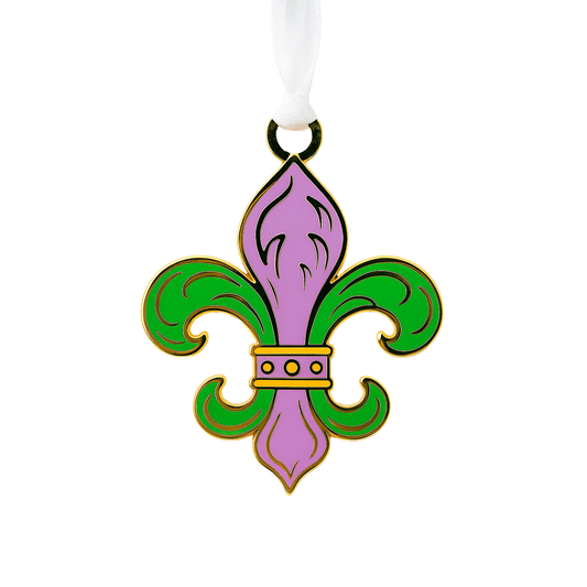 Mardi Gras Fleur de Lis Enamel Ornament