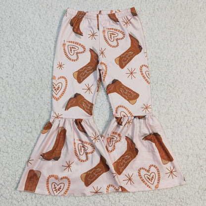 Sibling Baby Girls Western Boots Howdy Bell Bottom Pants