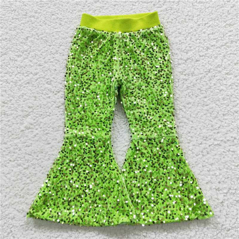 Sibling Baby Girls Party Birthday Sequin Sparkle Flare Bell Bottom Pants