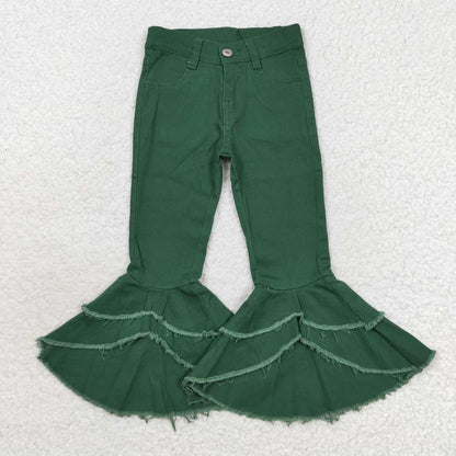Sibling Baby Girls July 4th Bell Bottom Denim Pants Jeans