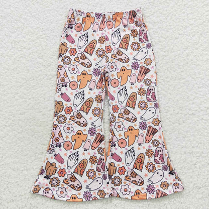 Sibling Baby Girls Halloween Ghosts Candy Bell Bottom Pants