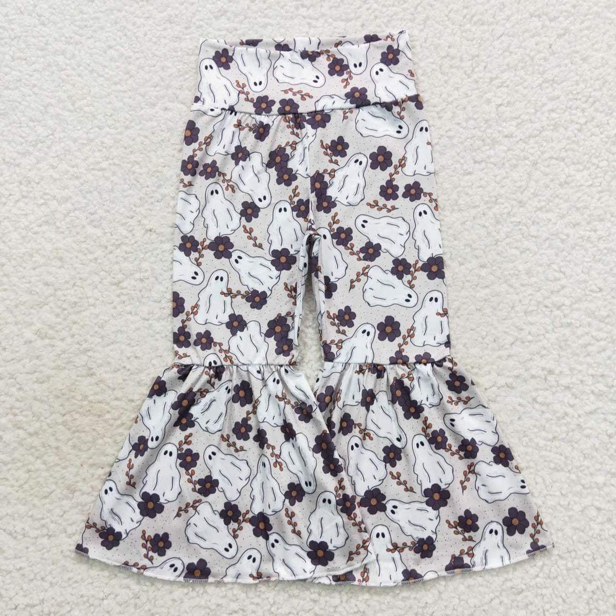 Sibling Baby Girls Halloween Ghosts Candy Bell Bottom Pants