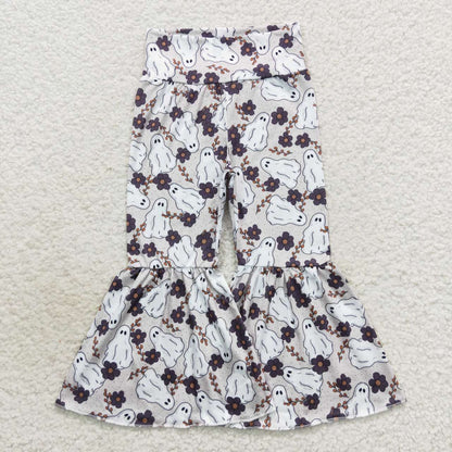 Sibling Baby Girls Halloween Ghosts Candy Bell Bottom Pants
