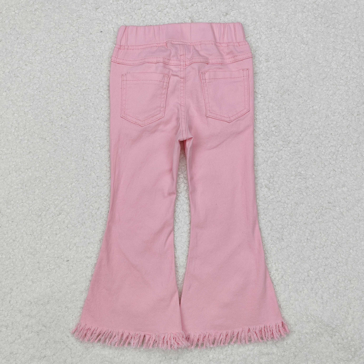 Sibling Baby Girls Hearts Flowers Bell Bottom Denim Pants Jeans