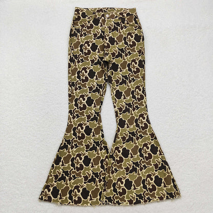 2 Colors Adult Women Camo Duck Denim Bell Pants Jeans